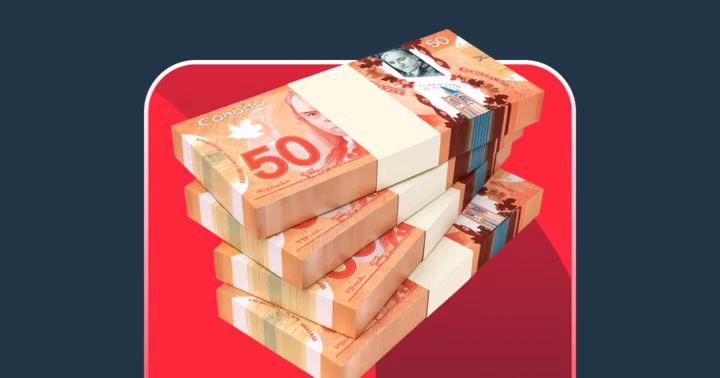 Stacks of Canadian fifty dollar bills representing rakeback value